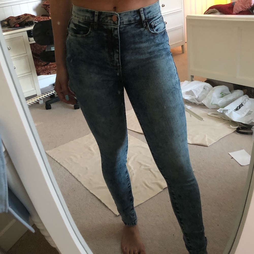 Garage High Waisted Acid Wash Jeans